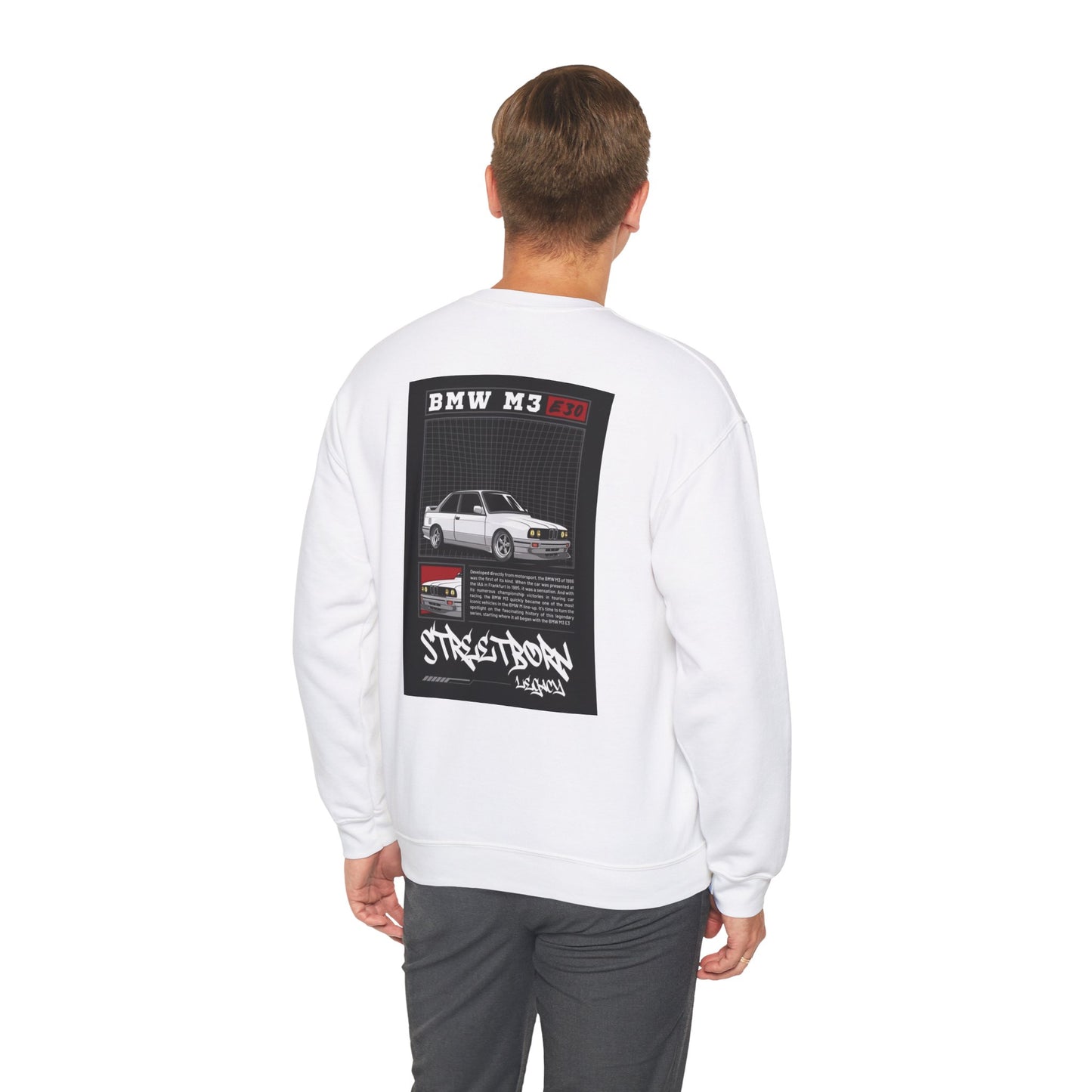 Retro BMW M3 Crewneck Sweatshirt - Street Legend Design with Love Kanji