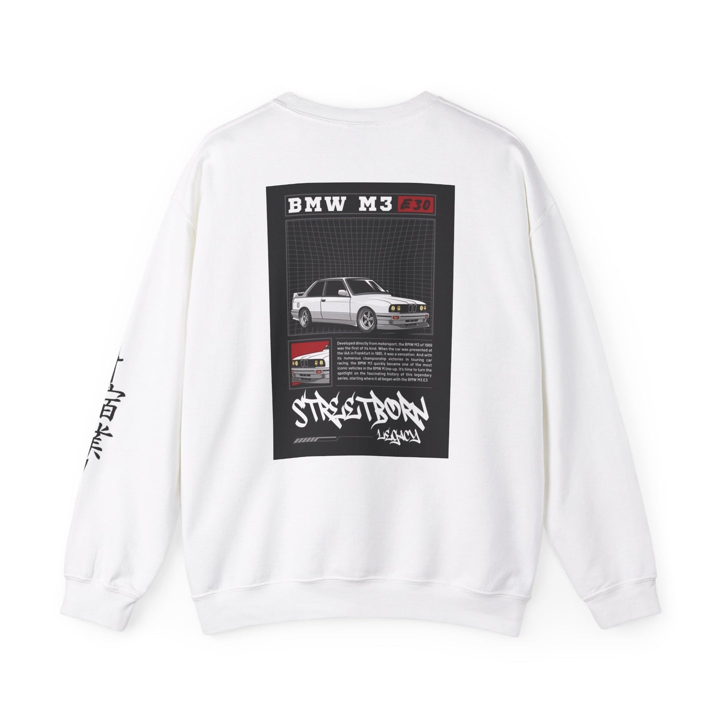 Retro BMW M3 Crewneck Sweatshirt - Street Legend Design with Love Kanji